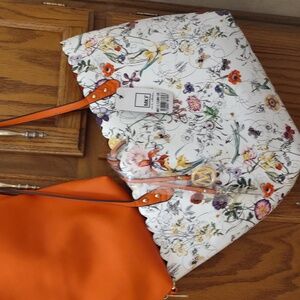 MKFCollection Danielle Vegan Leather Women Floral  Tote bag with Crossbody Pouch